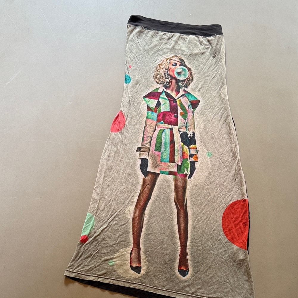 Custo Barcelona Strapless Dress with Vibrant Graphic